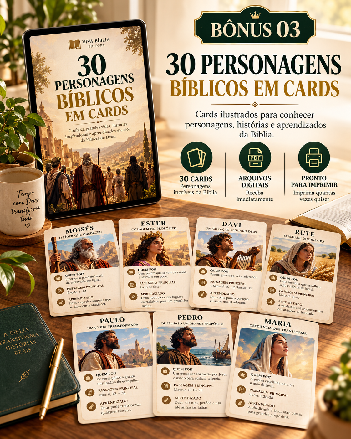 30 Personagens Bíblicos em Cards